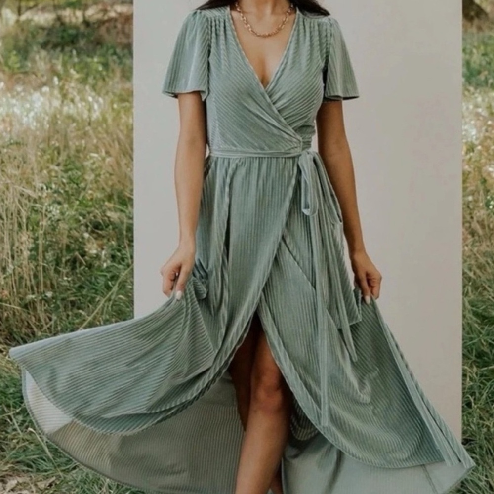 Baltic Born Sage High Low Wrap Dress